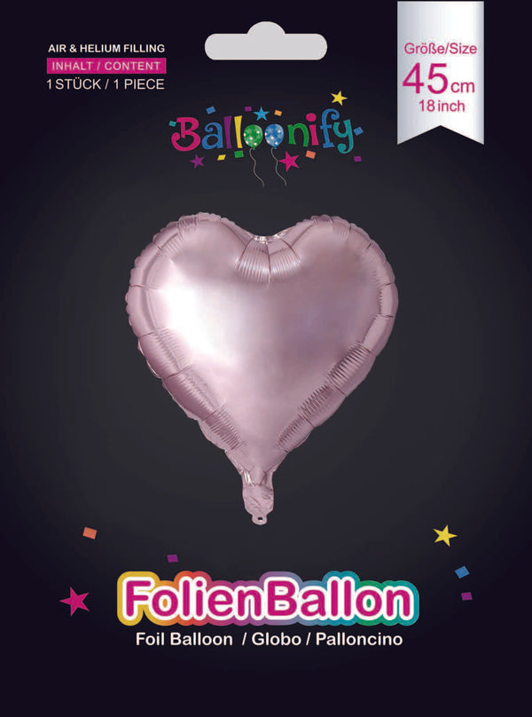 Folienballon Herz in Roségold, 45cm