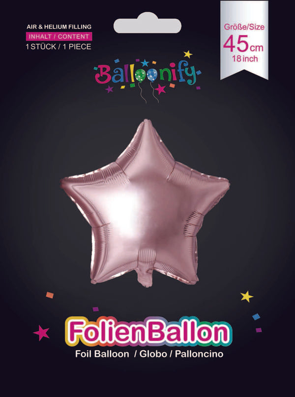 Folienballon Stern in Roségold, 45cm