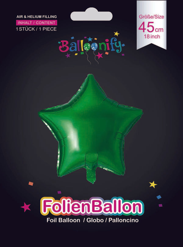 Folienballon Stern in Grün, 45cm