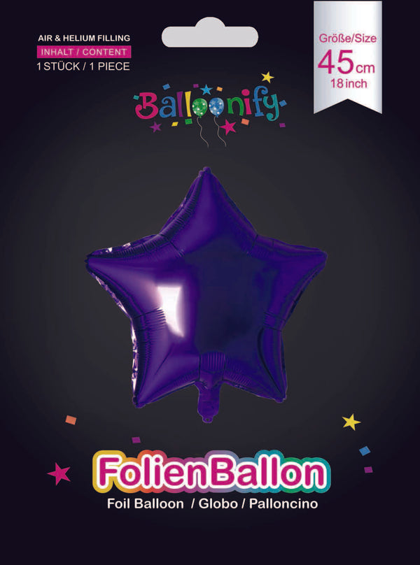 Folienballon Stern in Lila, 45cm