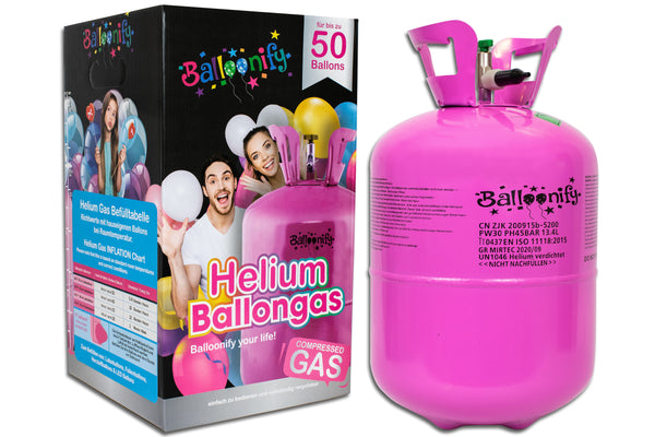 Helium Ballongas für bis zu 50 Luftballons, Einwegflasche