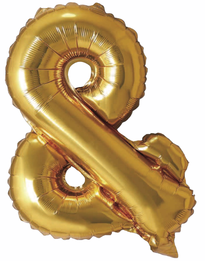 Folienballon Sonderzeichen & in Gold, 35 cm