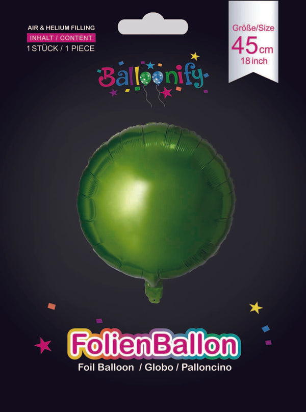 Folienballon Rund in Grün, 45cm