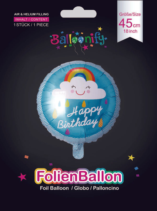Folienballon HAPPY BIRTHDAY in rund, 45cm