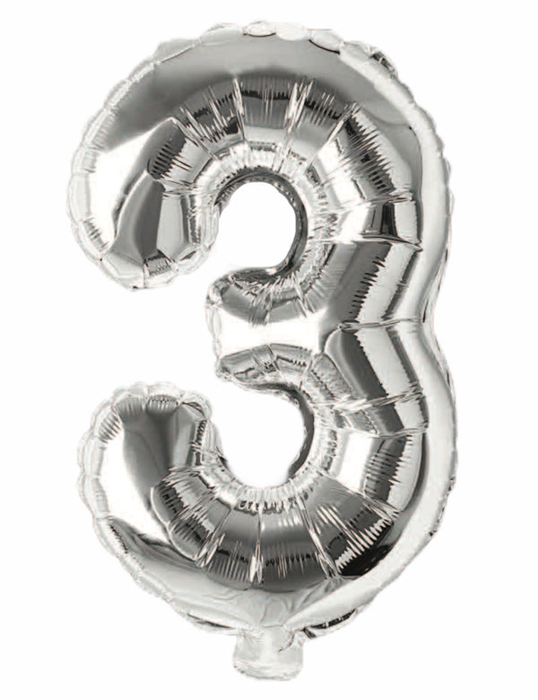Balloonify Folienballon Zahl 3, 35cm