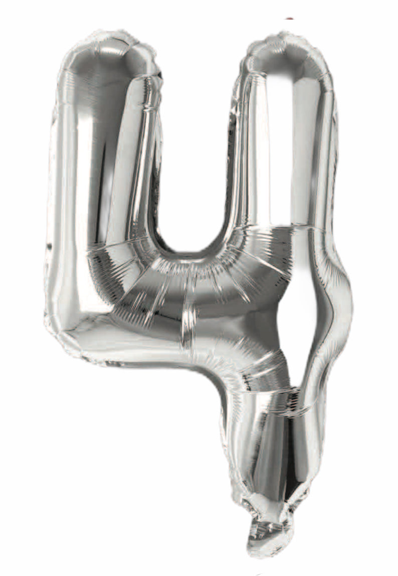 Balloonify Folienballon Zahl 4, 35cm