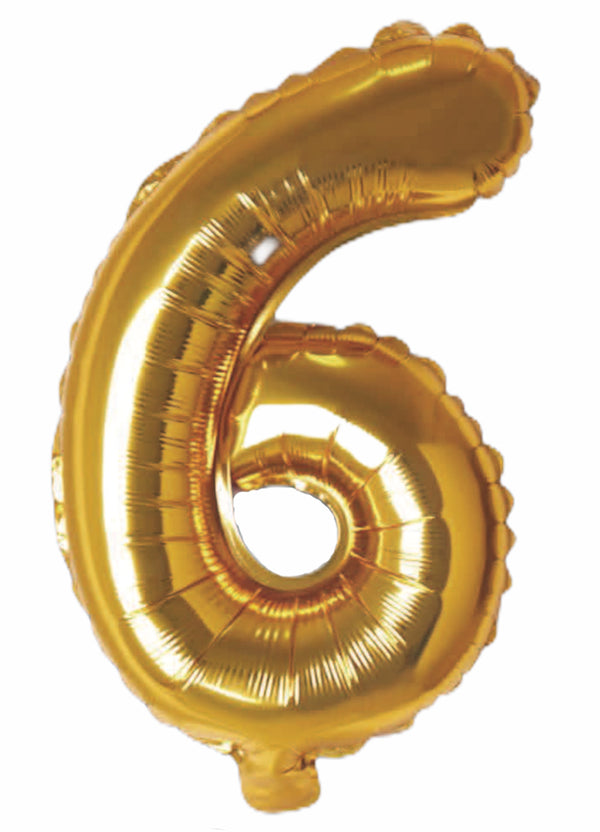 Balloonify Folienballon Zahl 6, 35cm