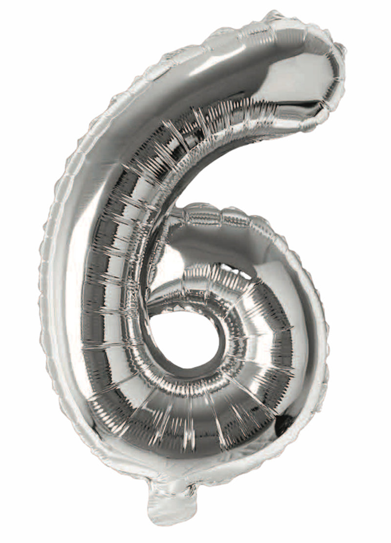 Balloonify Folienballon Zahl 6, 35cm