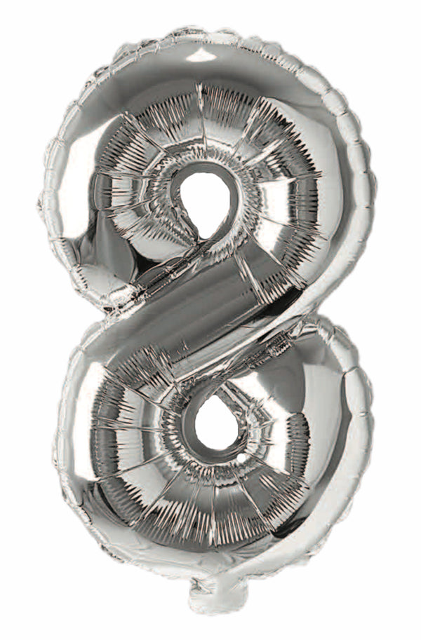 Balloonify Folienballon Zahl 8, 35cm