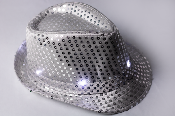 LED Partyhut Silber